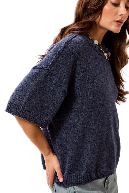 Lofty Elbow Slv. Crew Neck Sweater