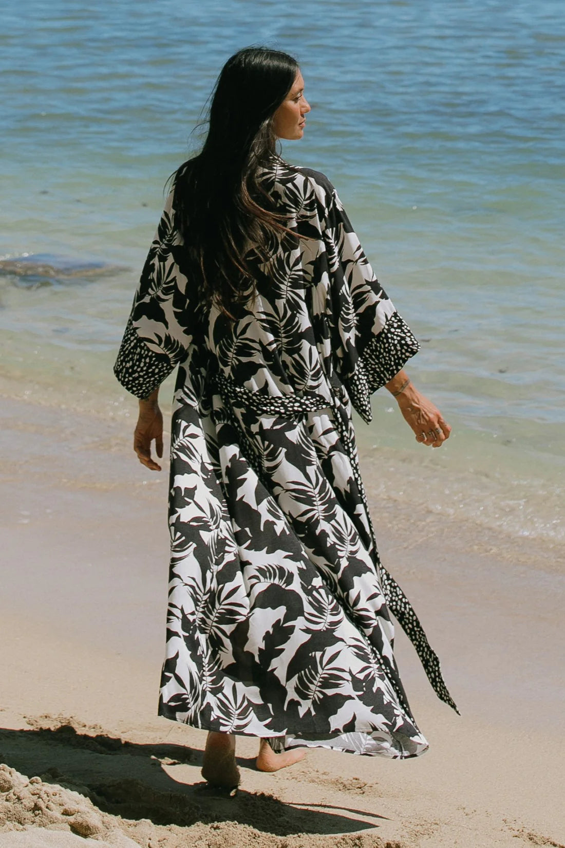 Flare Sleeve Tie-Waist Duster