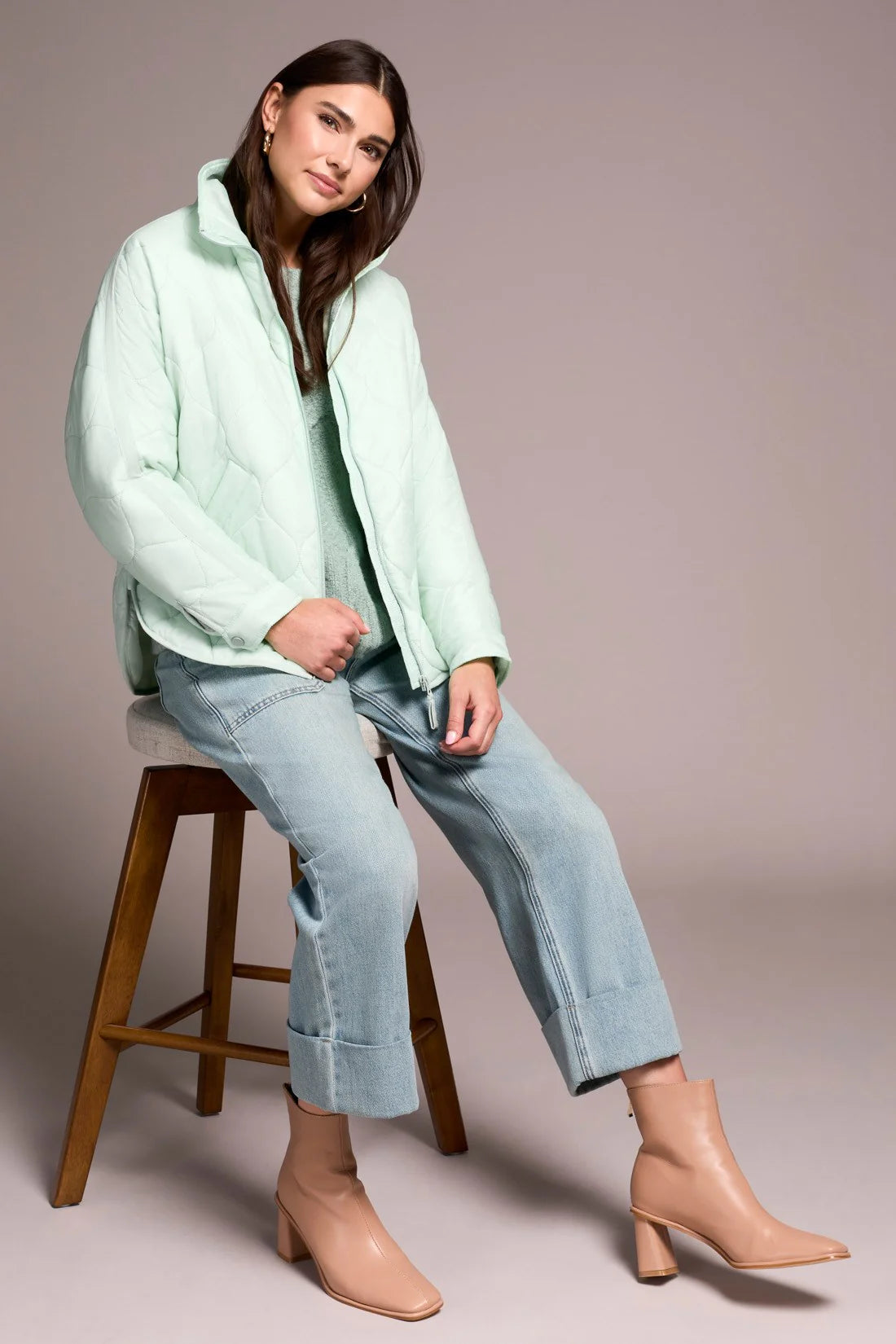 Lightweight Drop Shoulder Quilted Puffer