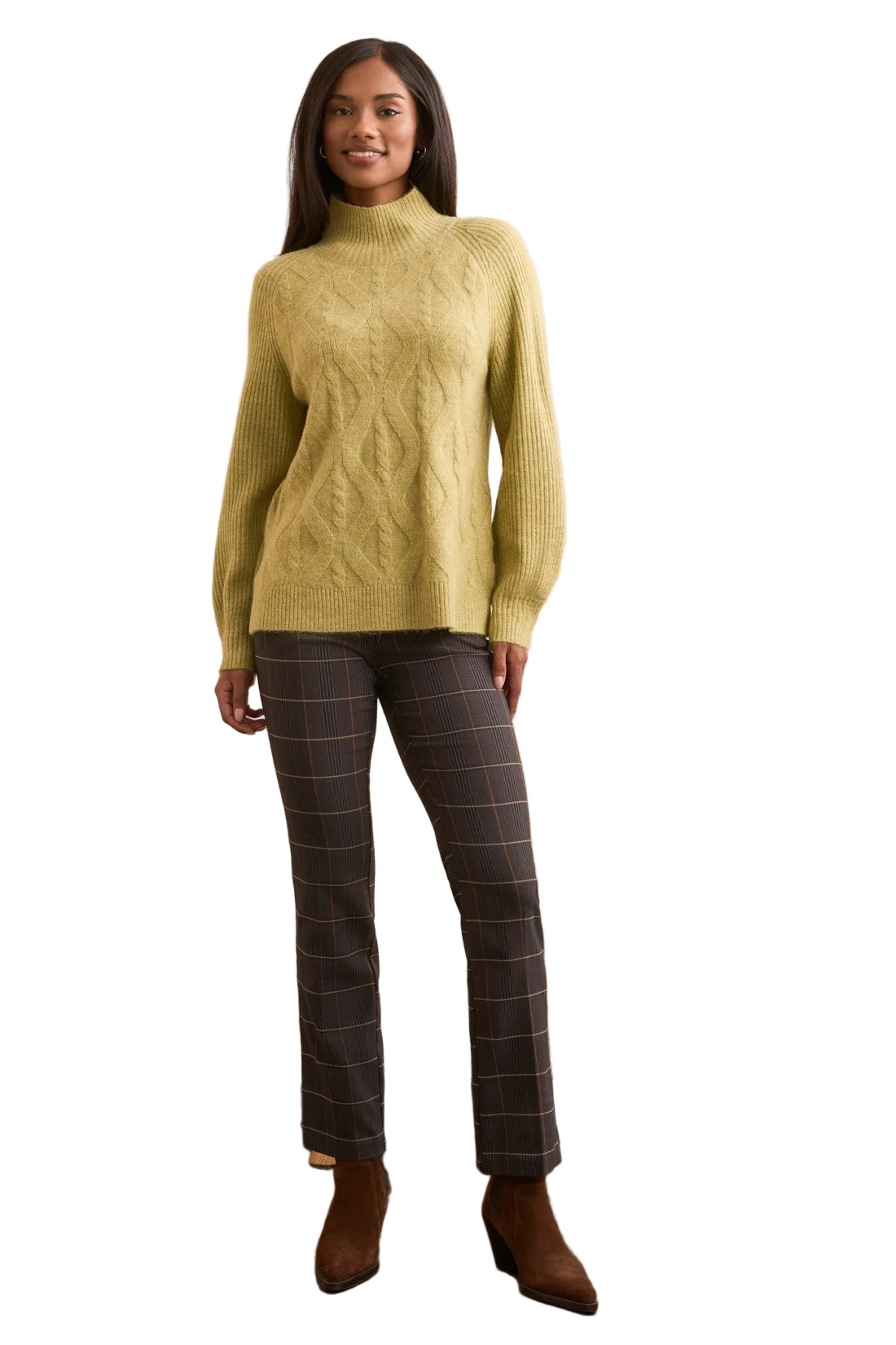 Long Puff Sleeve Mock Neck Sweater