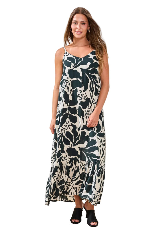Maxi Dress With Smocking & Frill