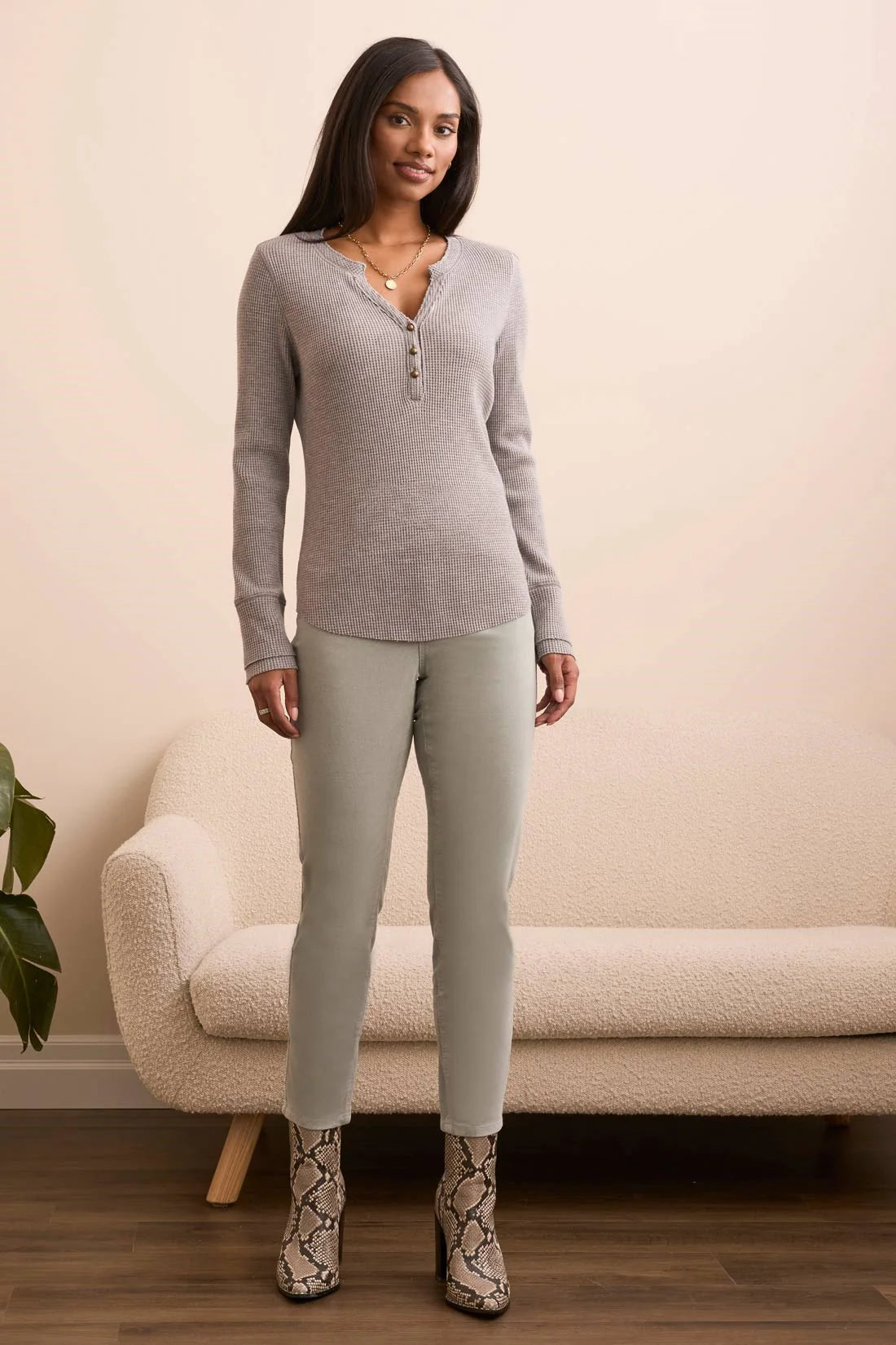 Micro Cord Audrey Pull-On Slim Ankle Pants