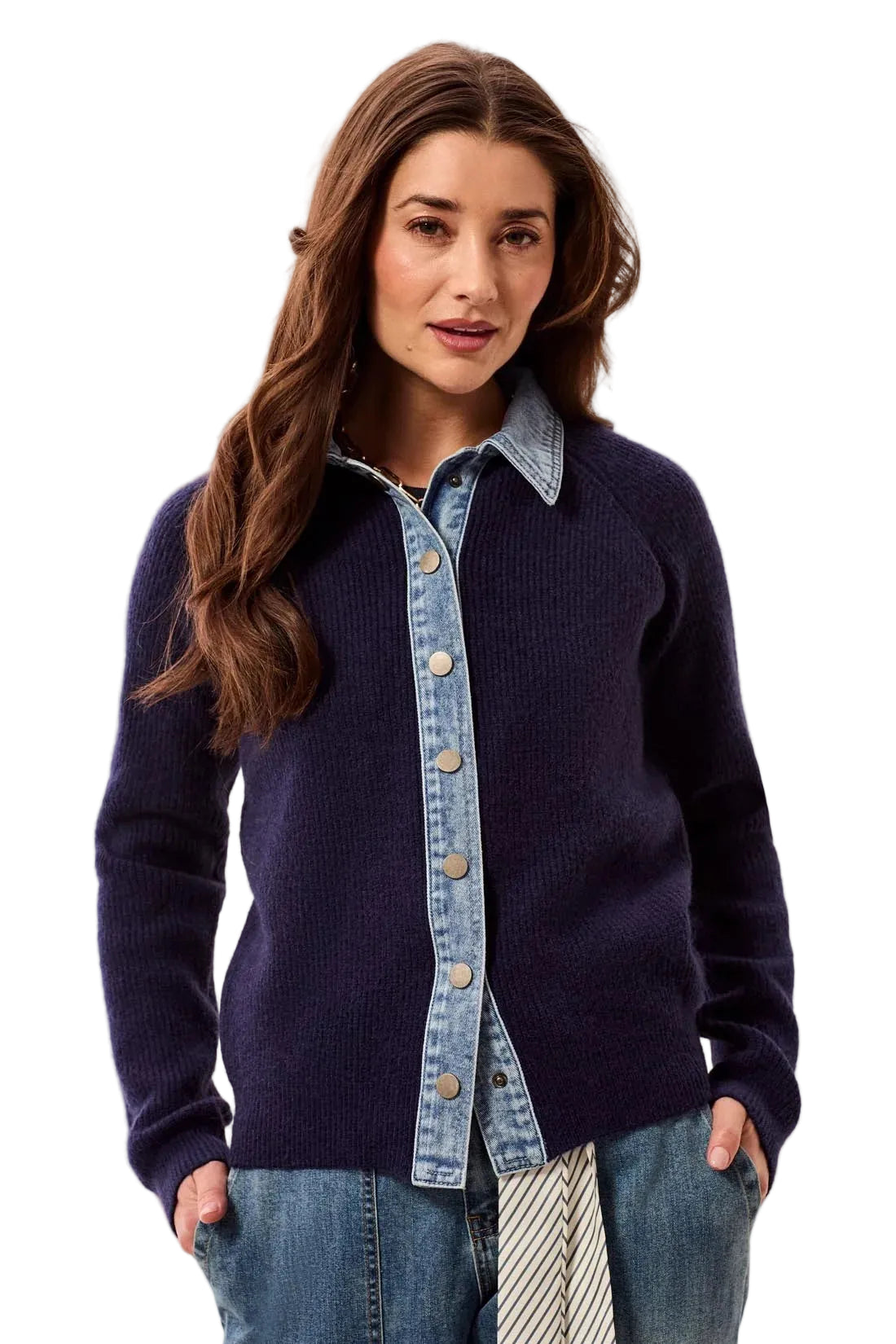 Mixed Media Sweater Jacket