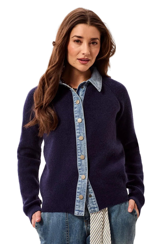 Mixed Media Sweater Jacket
