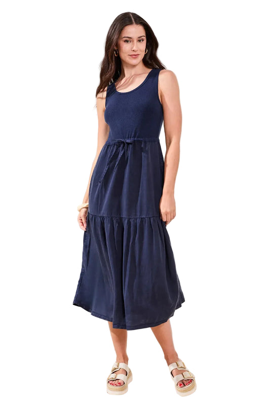 Mixed media Sleeveless Maxi Dress