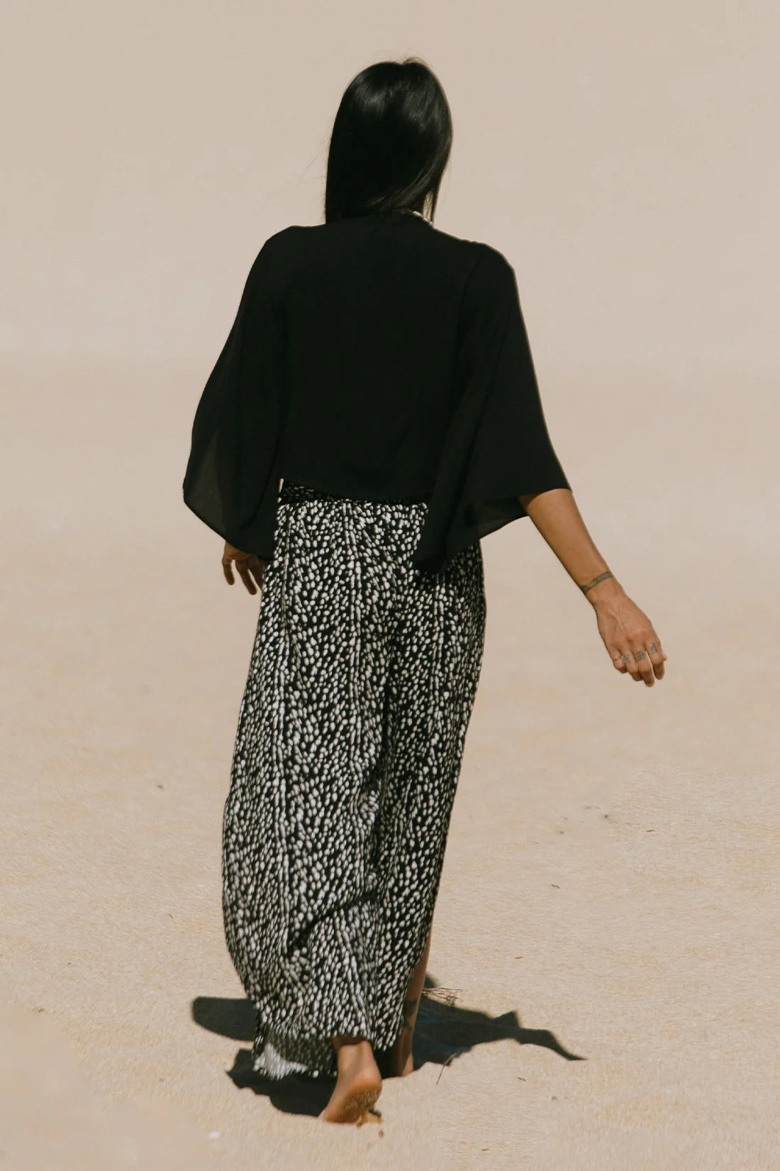 Printed Cover-Up Pants With Sash