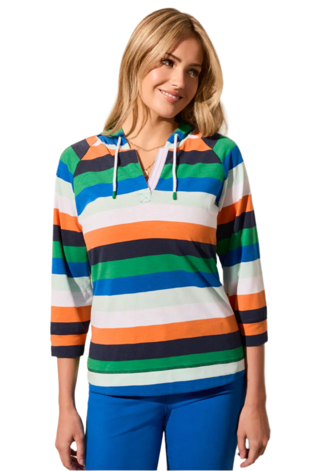 Printed Drawstring Raglan Hoody
