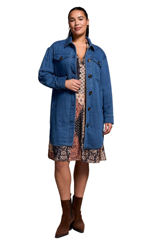 Button Front Long Quilted Jacket