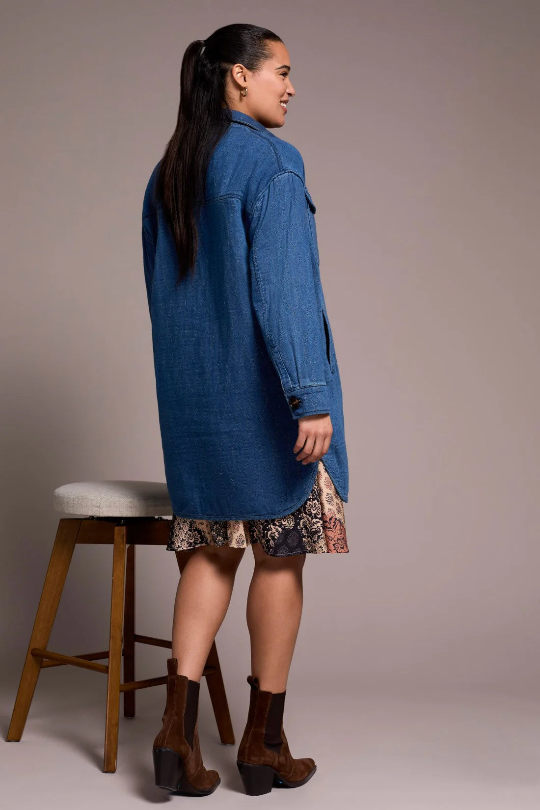 Button Front Long Quilted Jacket