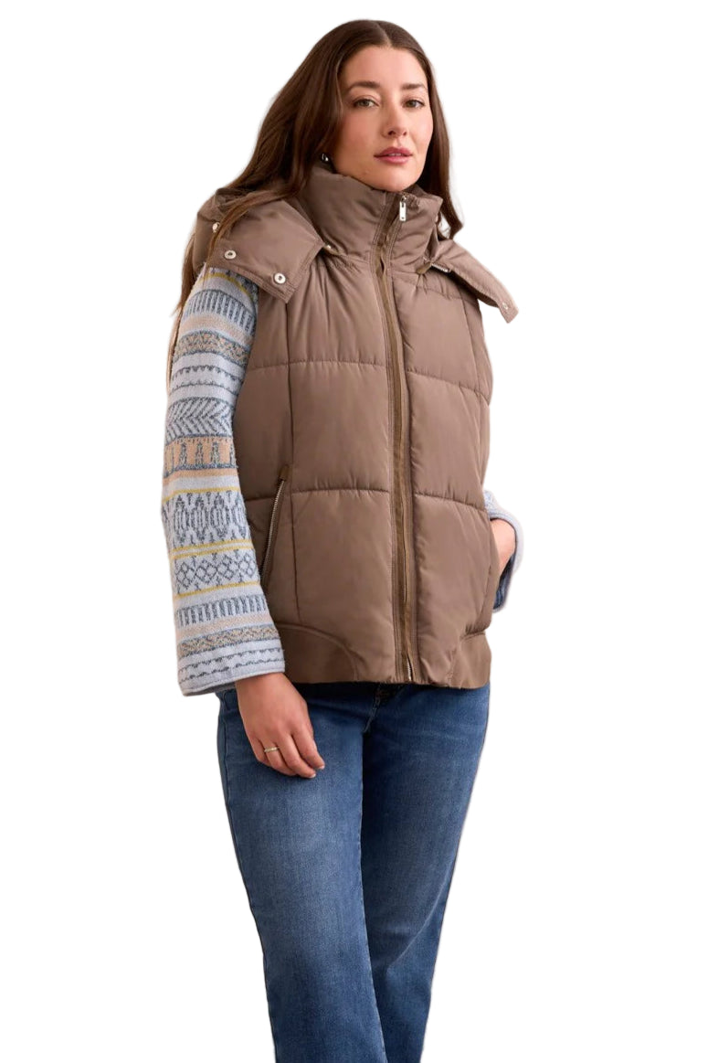 Quilted Vest with Removable Hood