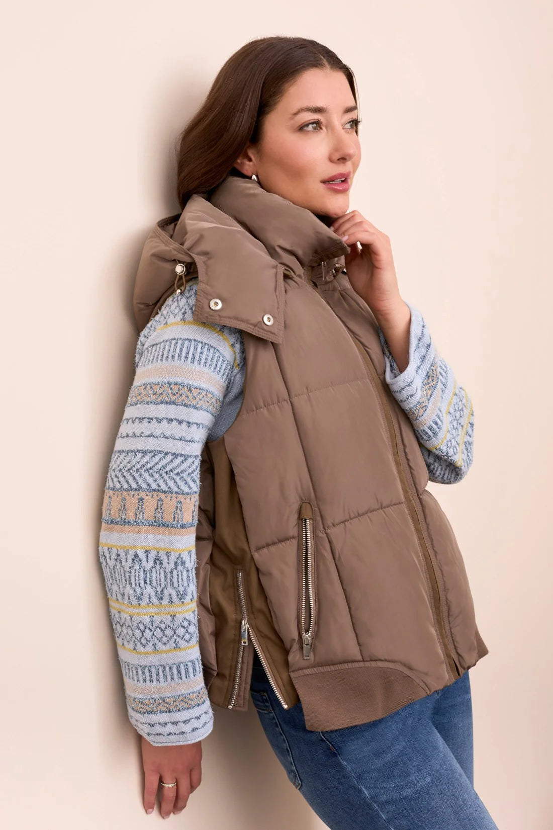 Quilted Vest with Removable Hood