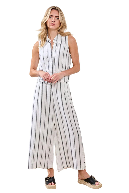 Soft Linen Flowy Wide Leg Crop Pants
