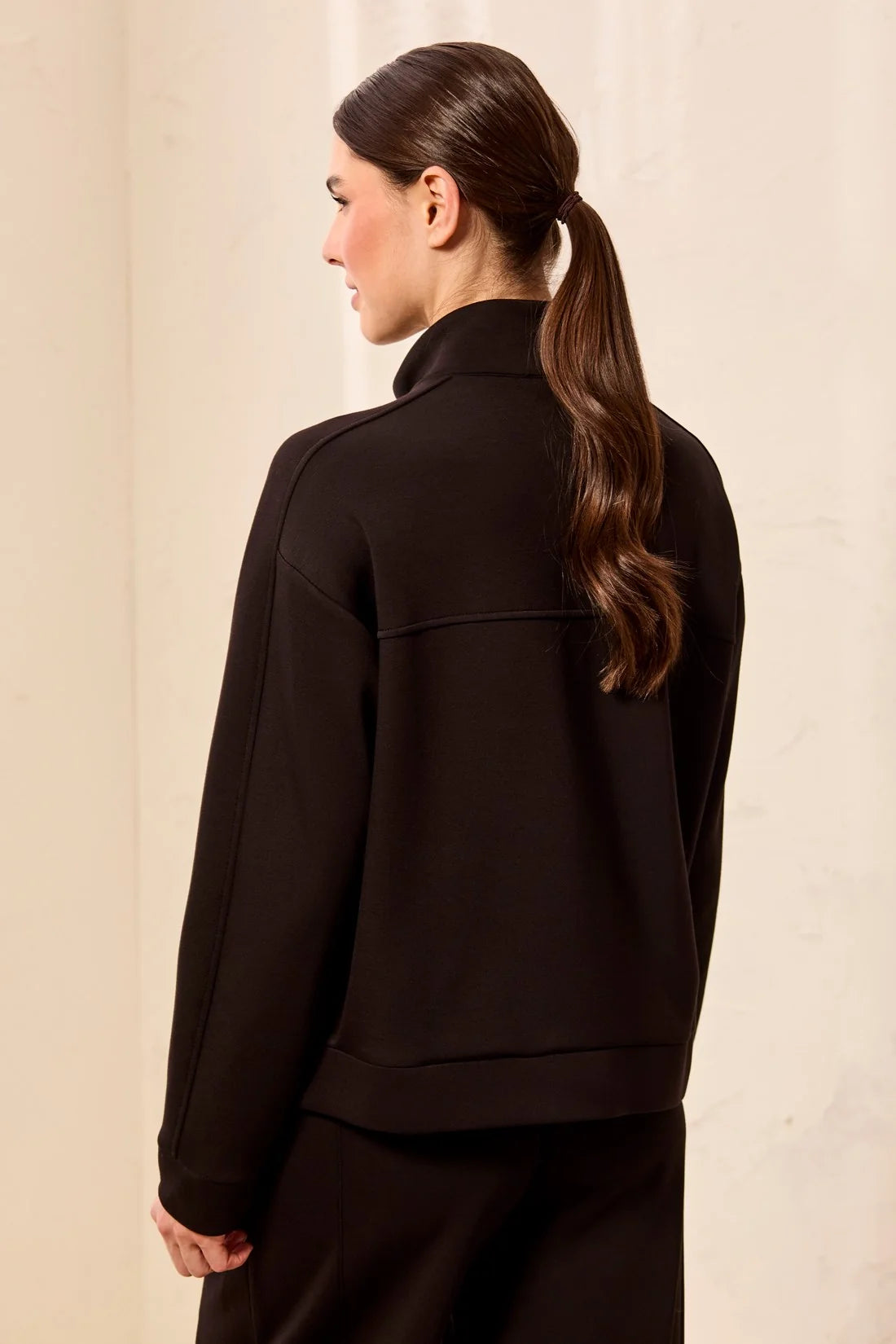 Techno Lux Mock Neck Zip Front Jacket
