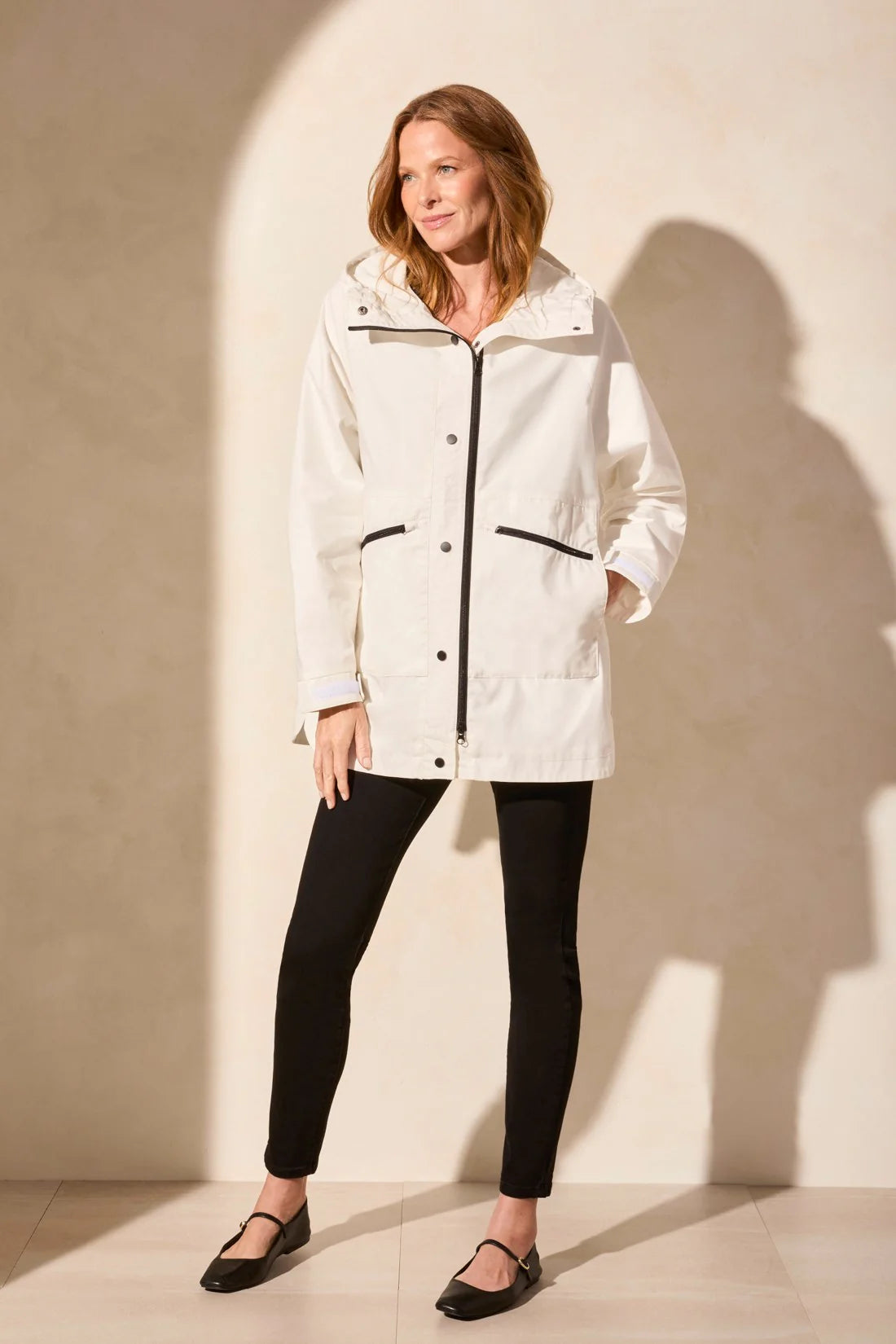 Water Repellent Lined Hooded Coat