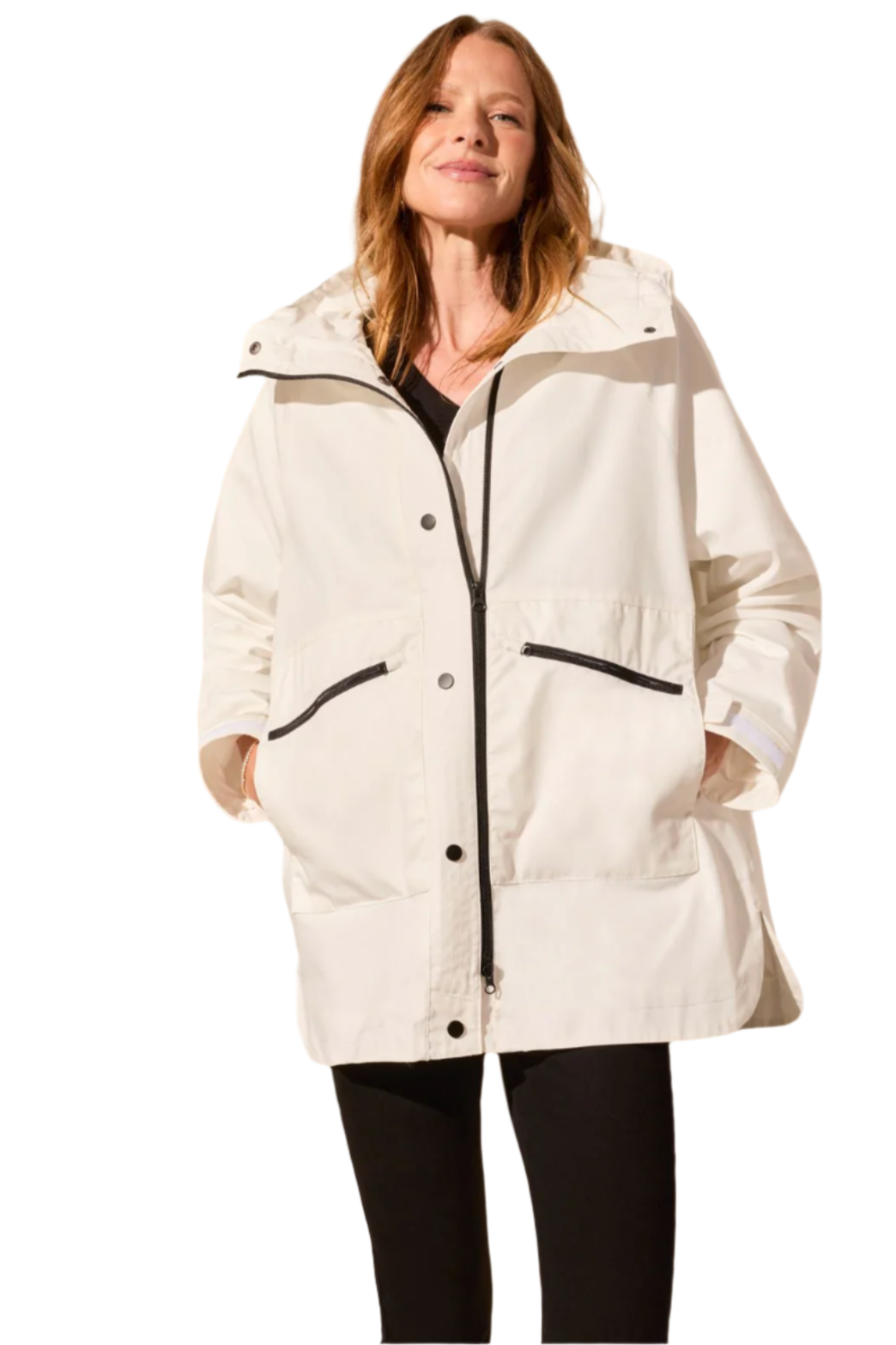 Water Repellent Lined Hooded Coat