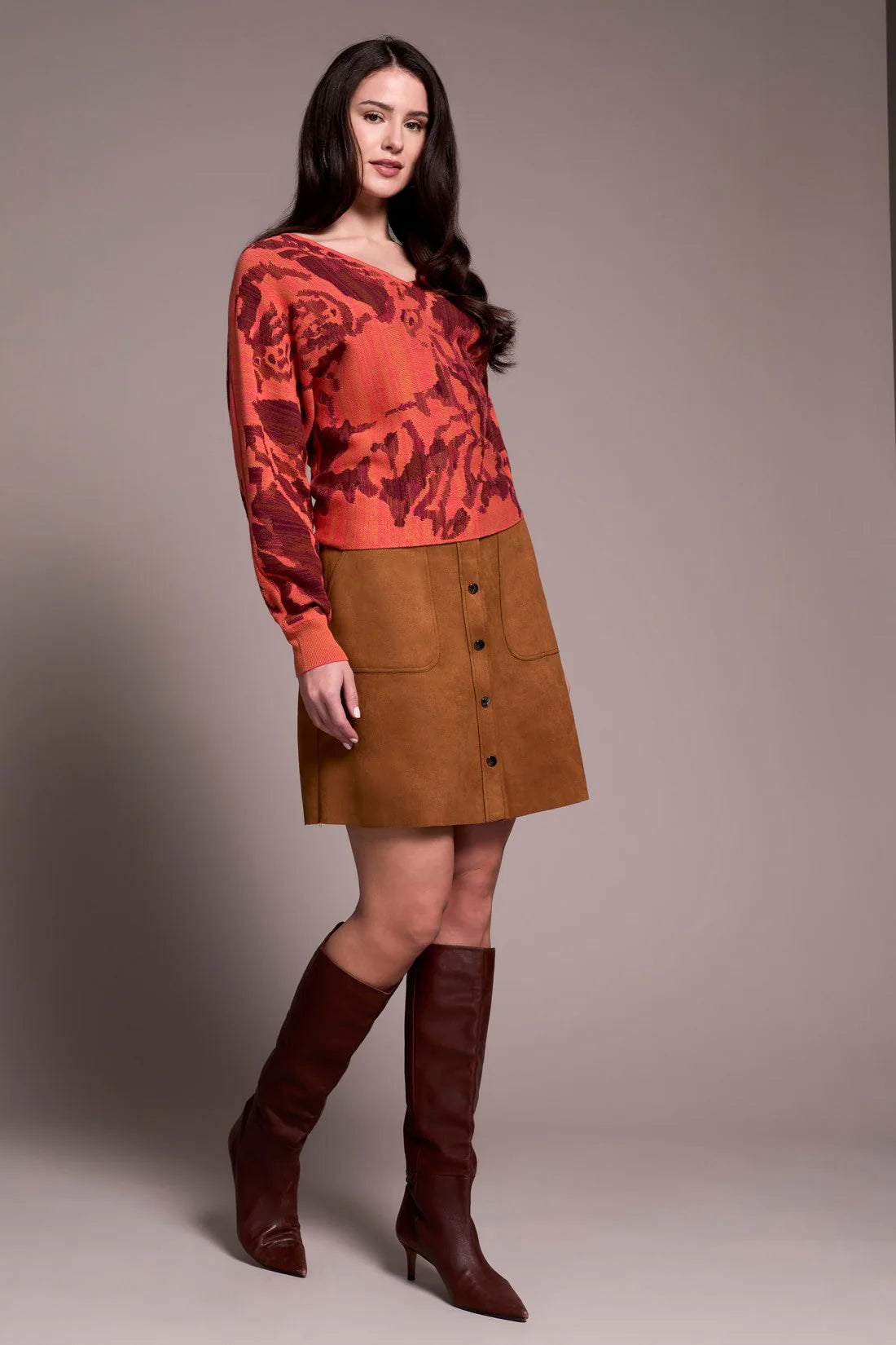 Wear-Two-Ways Soft Viscose Printed Sweater