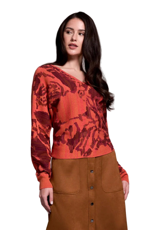 Wear-Two-Ways Soft Viscose Printed Sweater