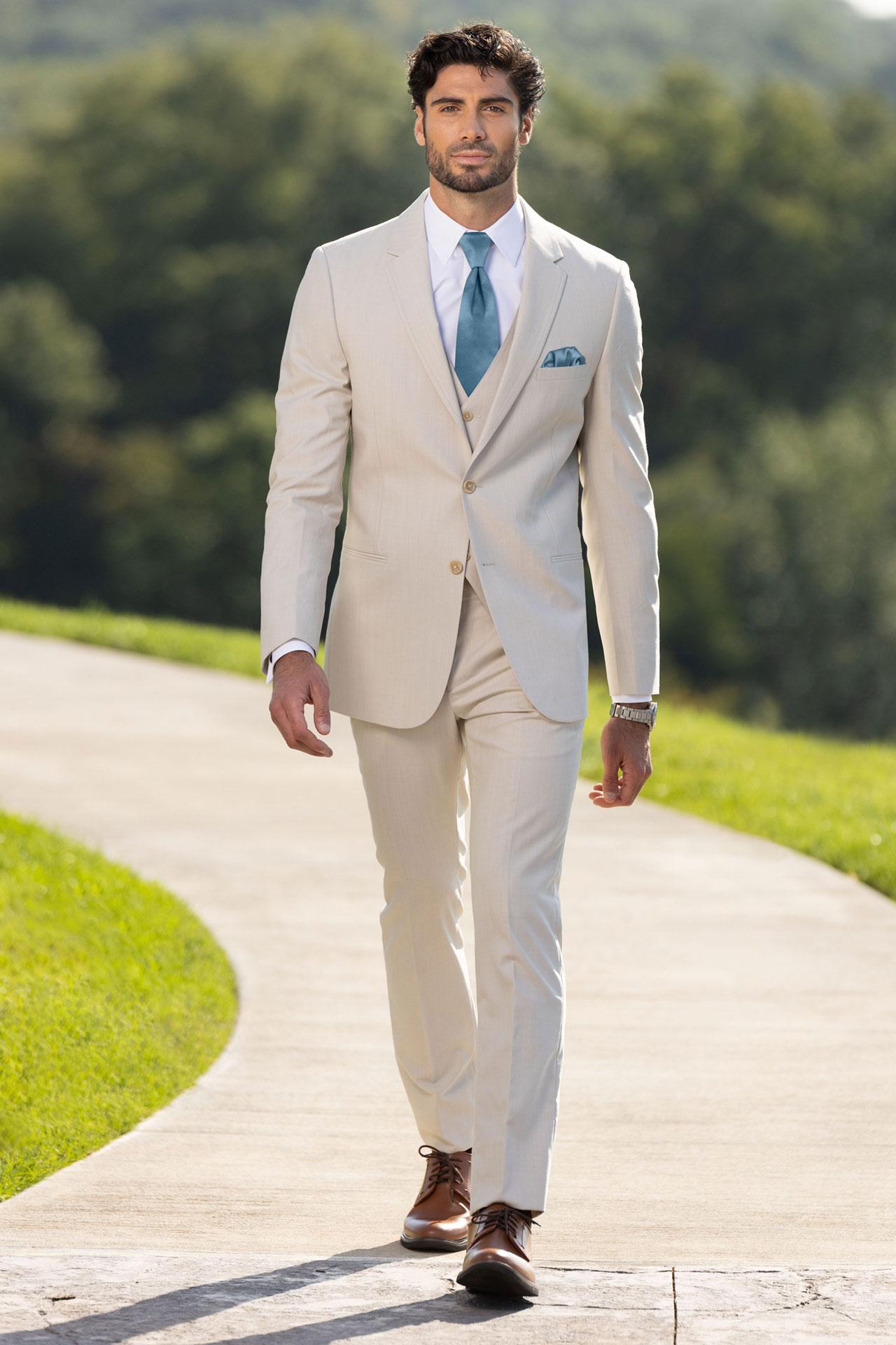 Tan Performance Wedding Suit by Michael Kors