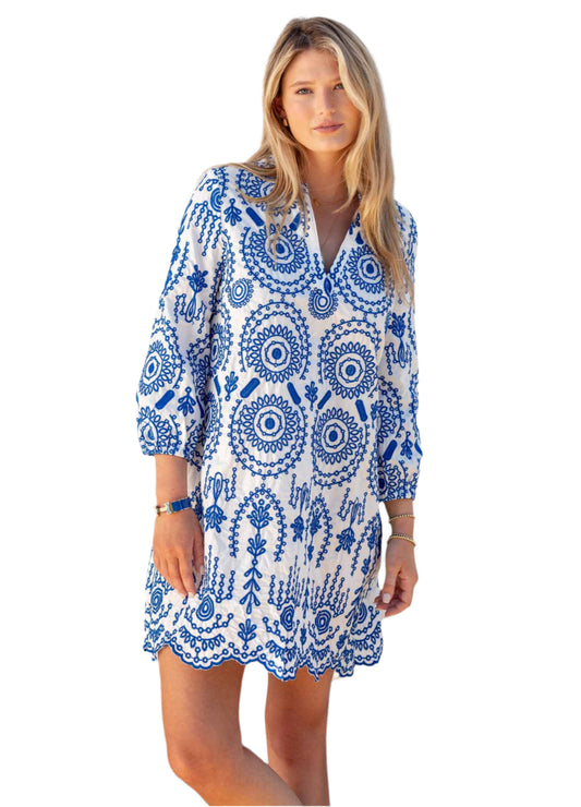 Edie Embroidered Tunic Dress