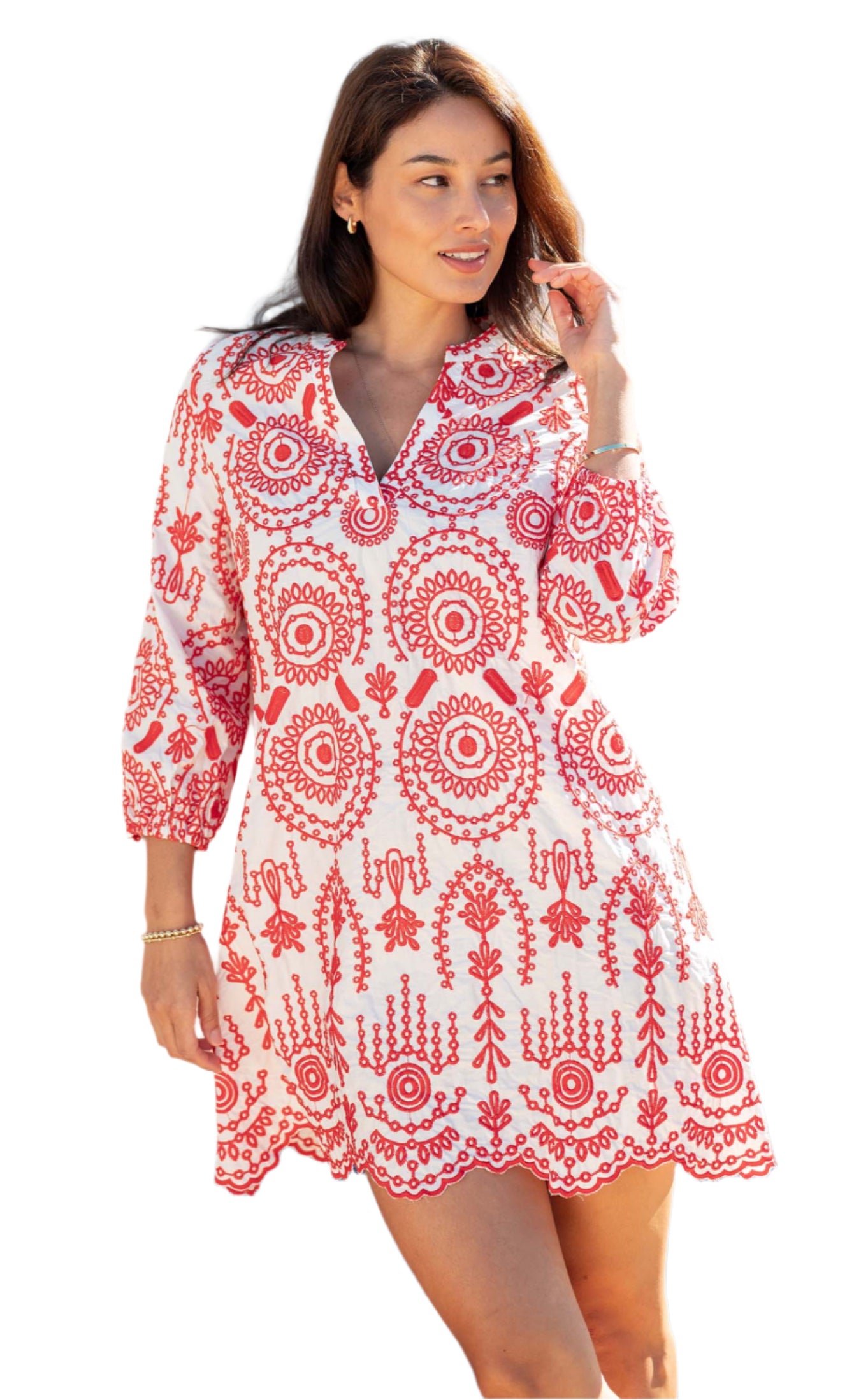 Edie Embroidered Tunic Dress