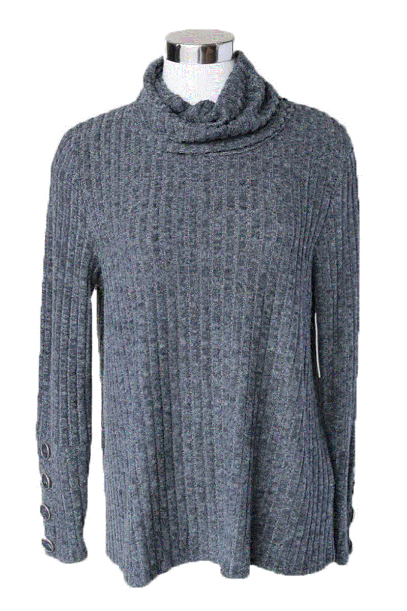 Cowl Neck Ribbed Top