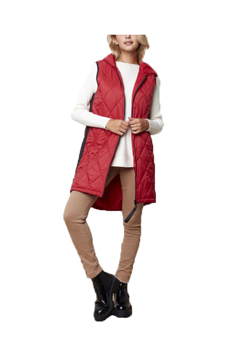 Diamond Quilted Hooded Puffer Vest