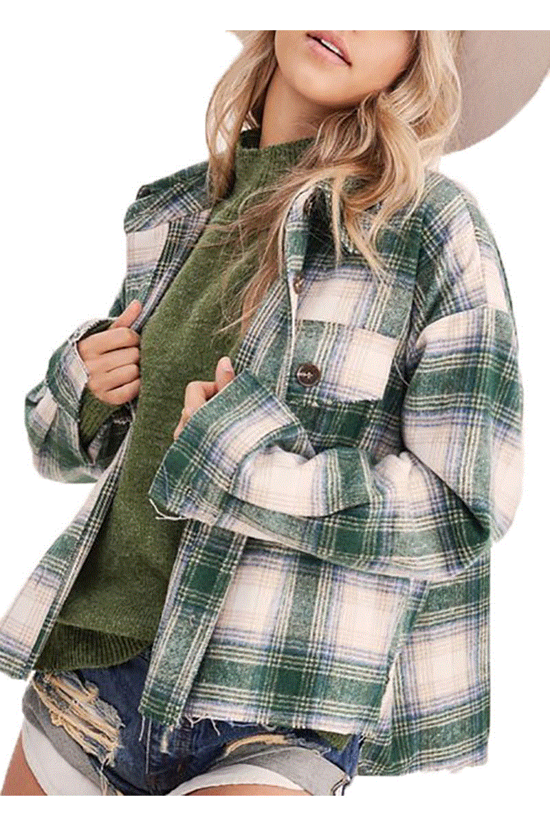 Anneli Plaid Shirt Jacket