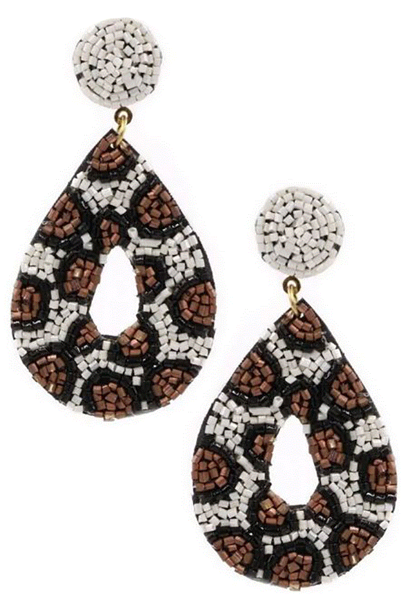 Seed Bead Teardrop Earrings