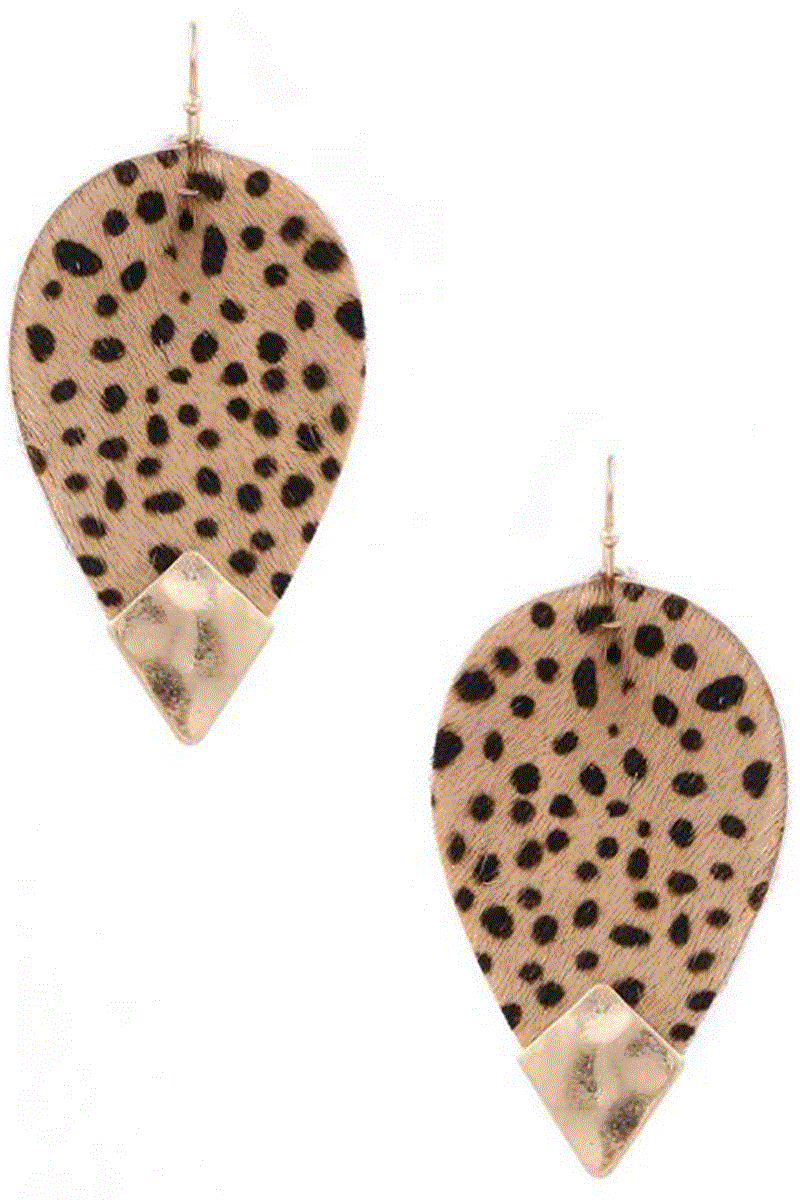 Leather Teardrop Earrings