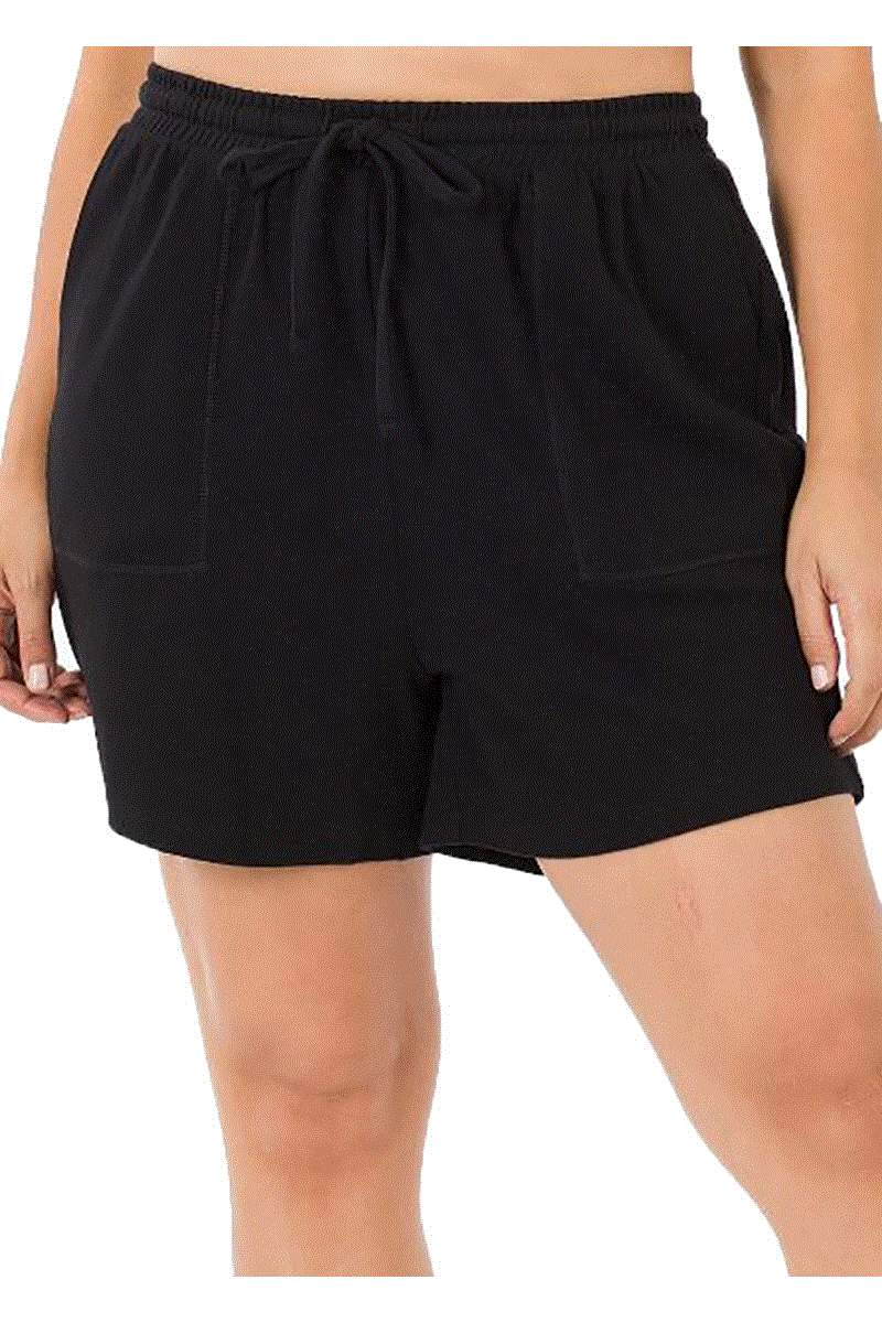 Plus Cotton Drawstring Shorts