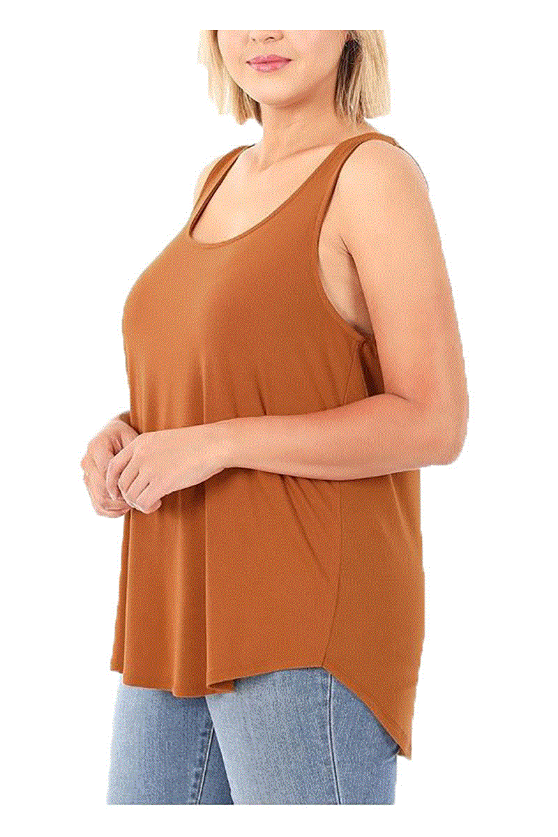 Plus Sleeveless Round Neck Top