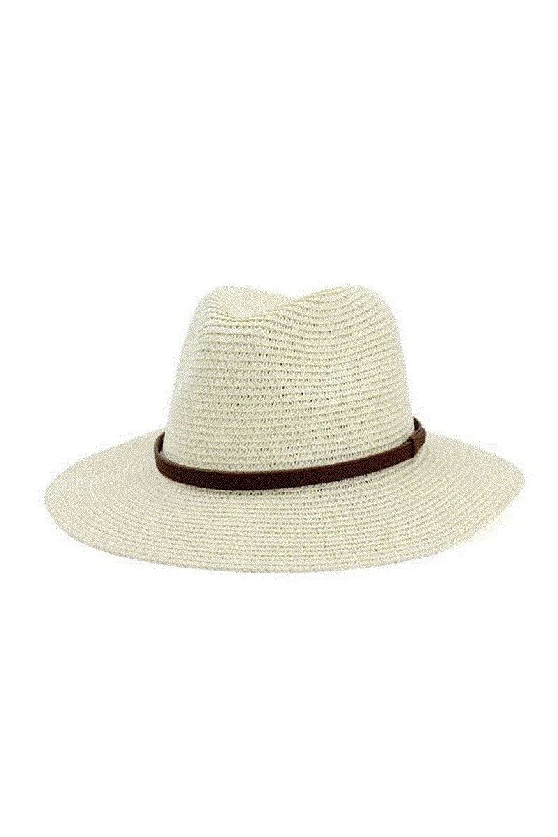 Brown Line Point Panama Hat
