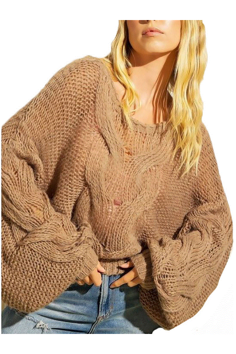 Chunky Cable Knit Oversized Sweater