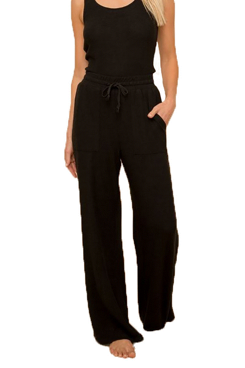 Brushed Hacci Wide Leg Pull On Pant