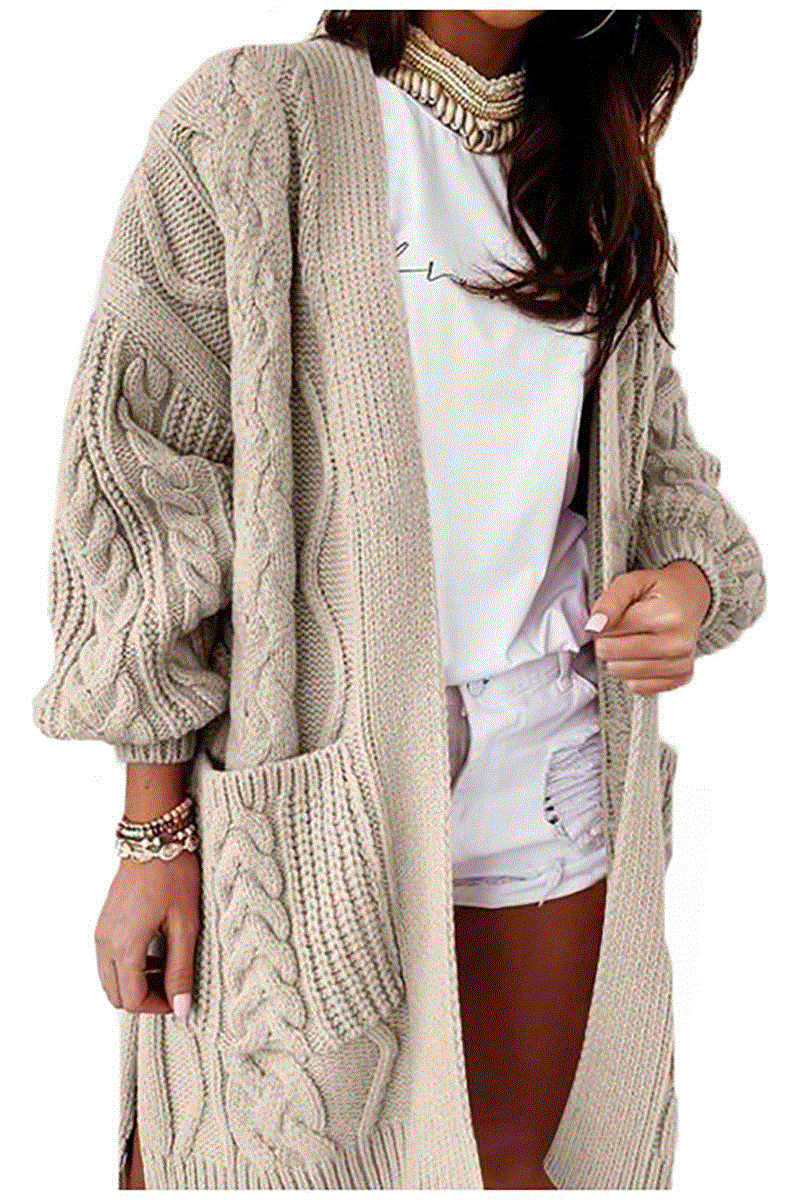 Open Front Sweater Cardigan Knit Coat