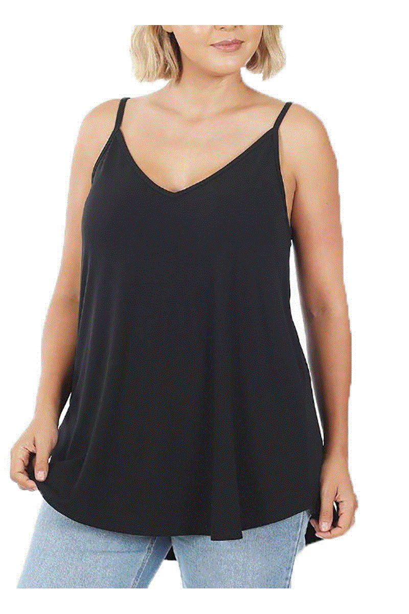 Plus Sized V-Neck/Scoop Neck Reversible Tank