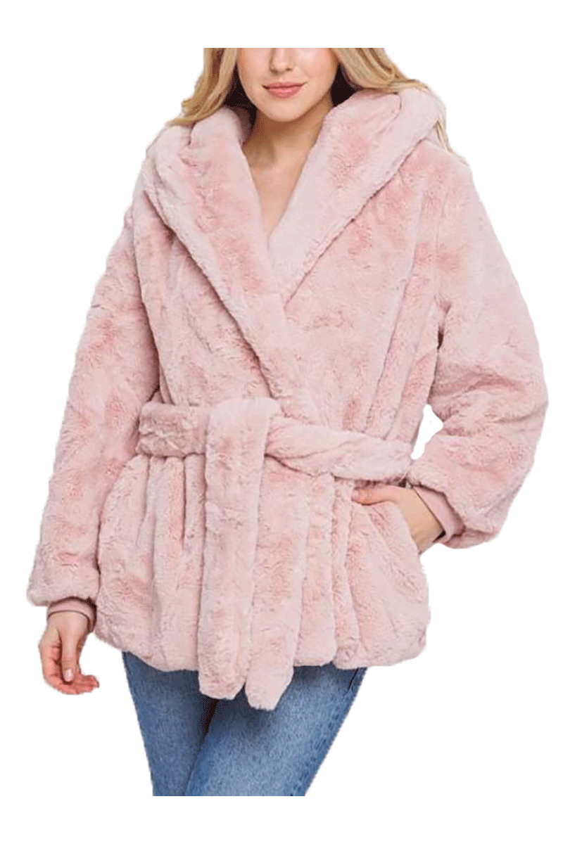 Hooded Faux Fur Jacket