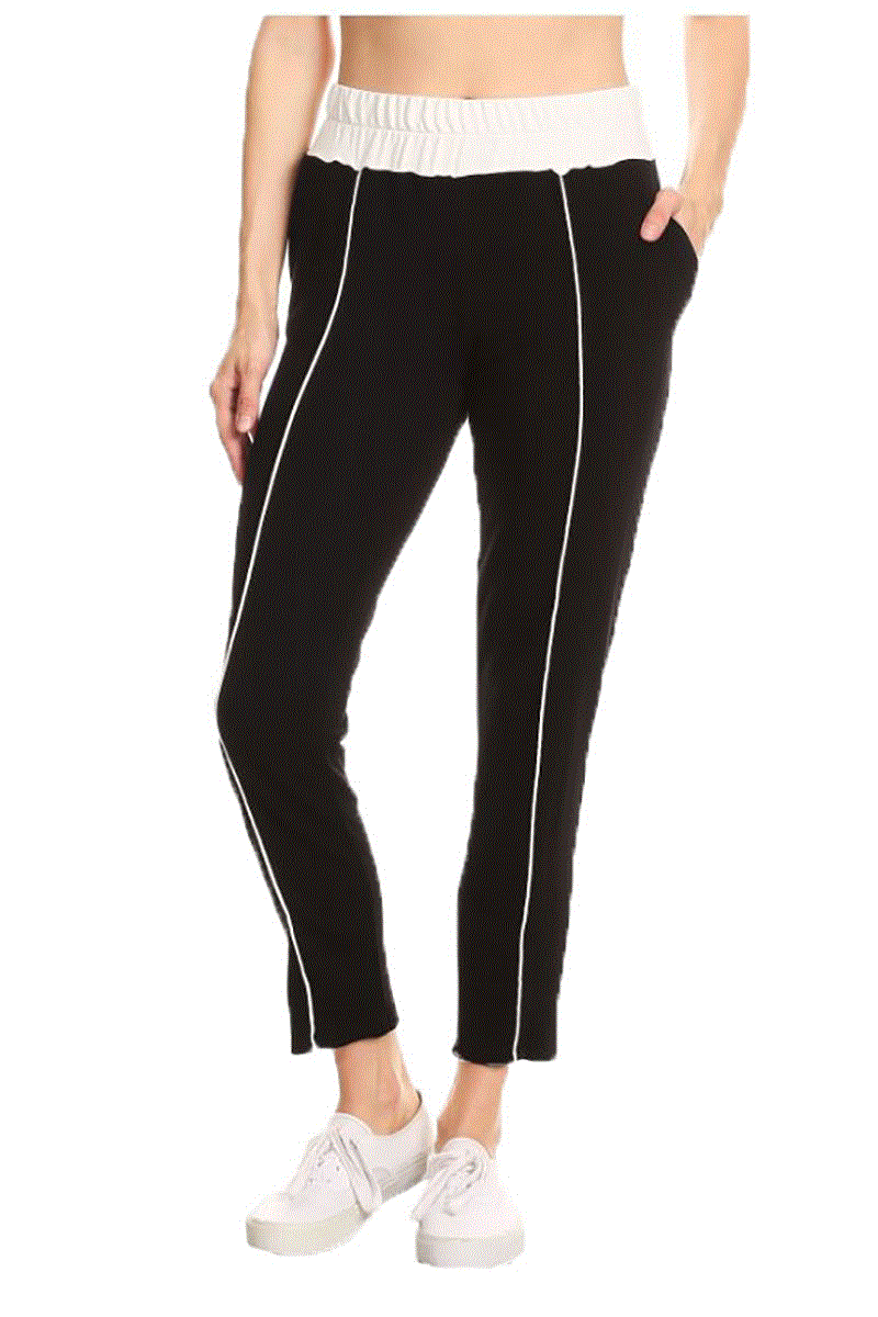French Terry Sweats With Front Pipping Detail