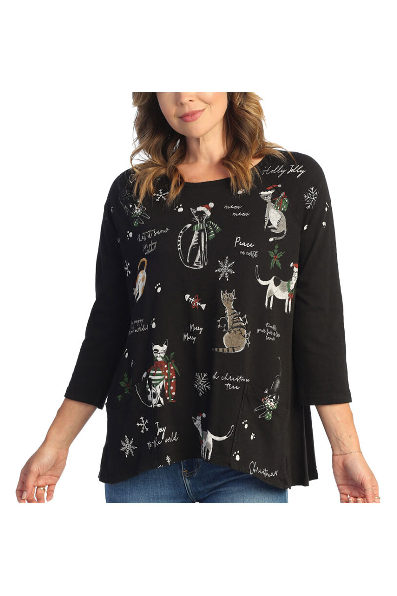 Meow Christmas Tunic Top