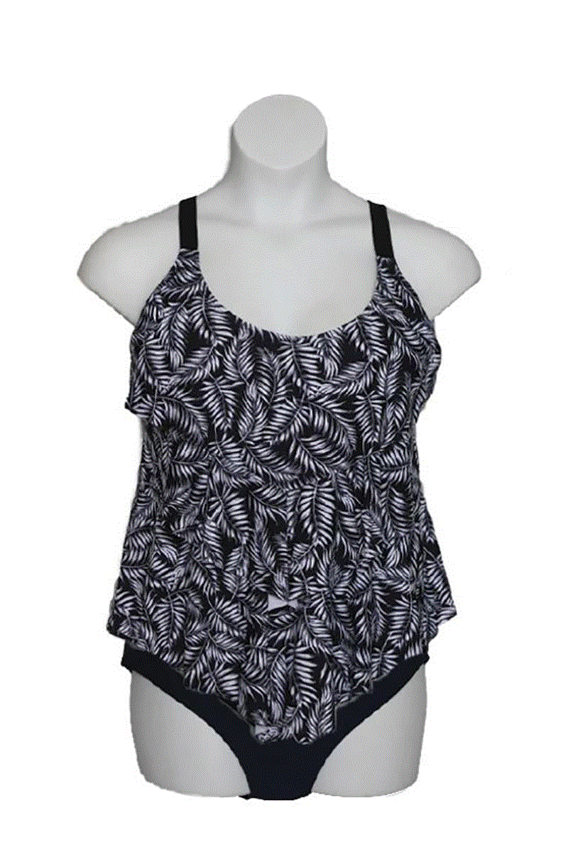 Plus Size 3 Tier Ruffle Tankini