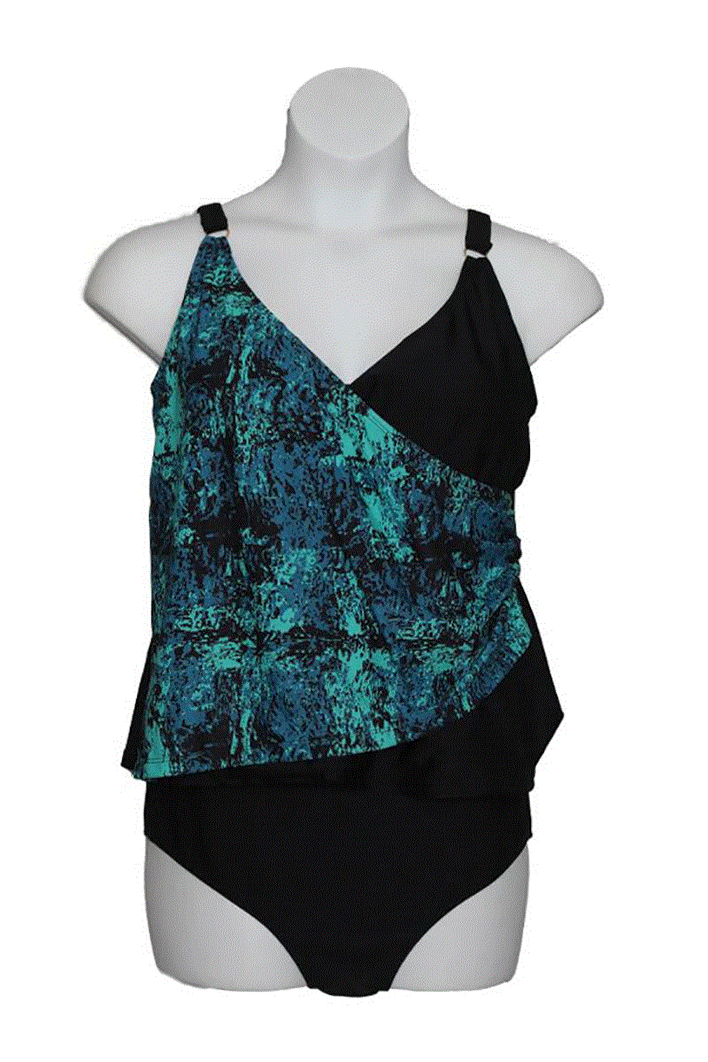 Plus Size 2 Piece Surplice Tankini