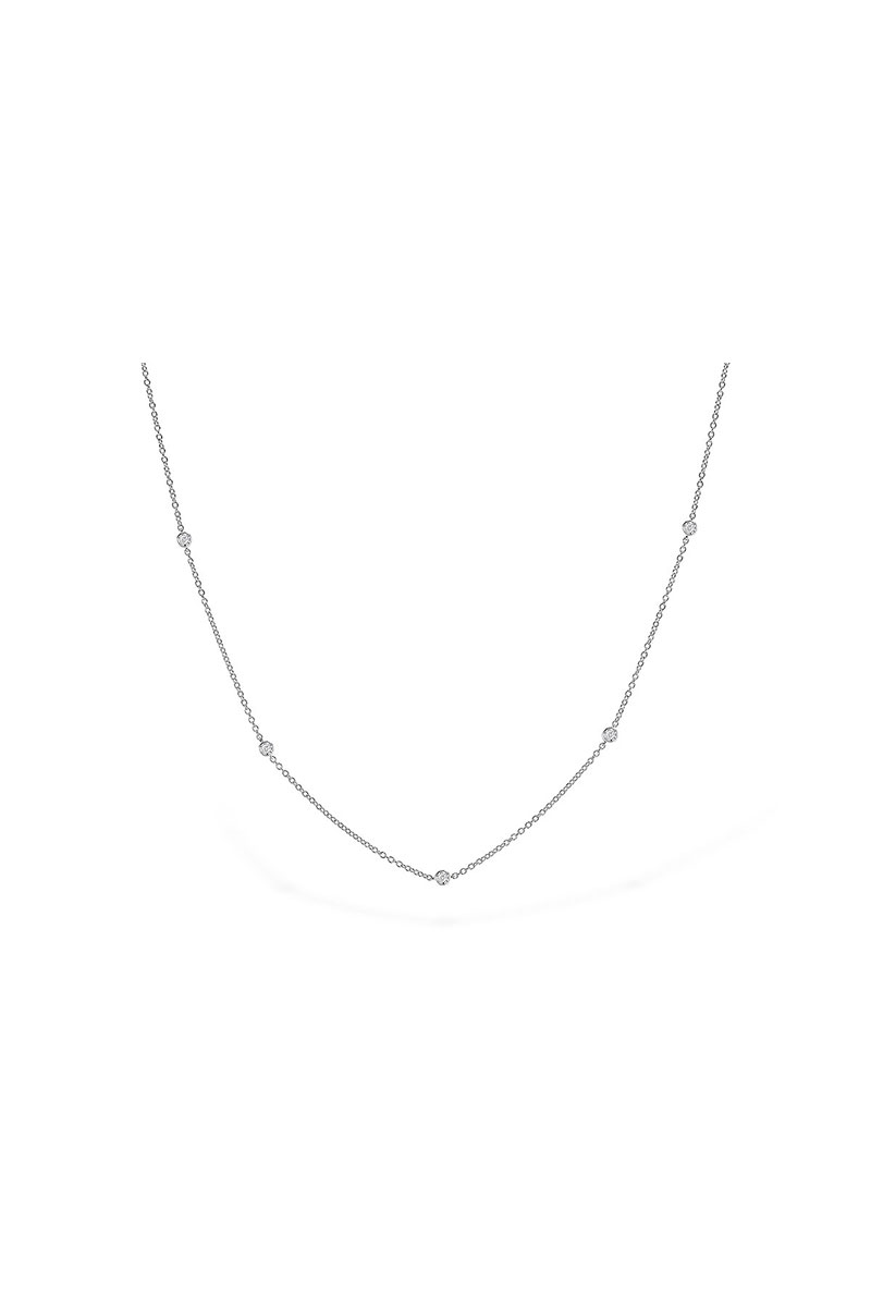 9 Station Double Sided Diamond with Chain Necklace