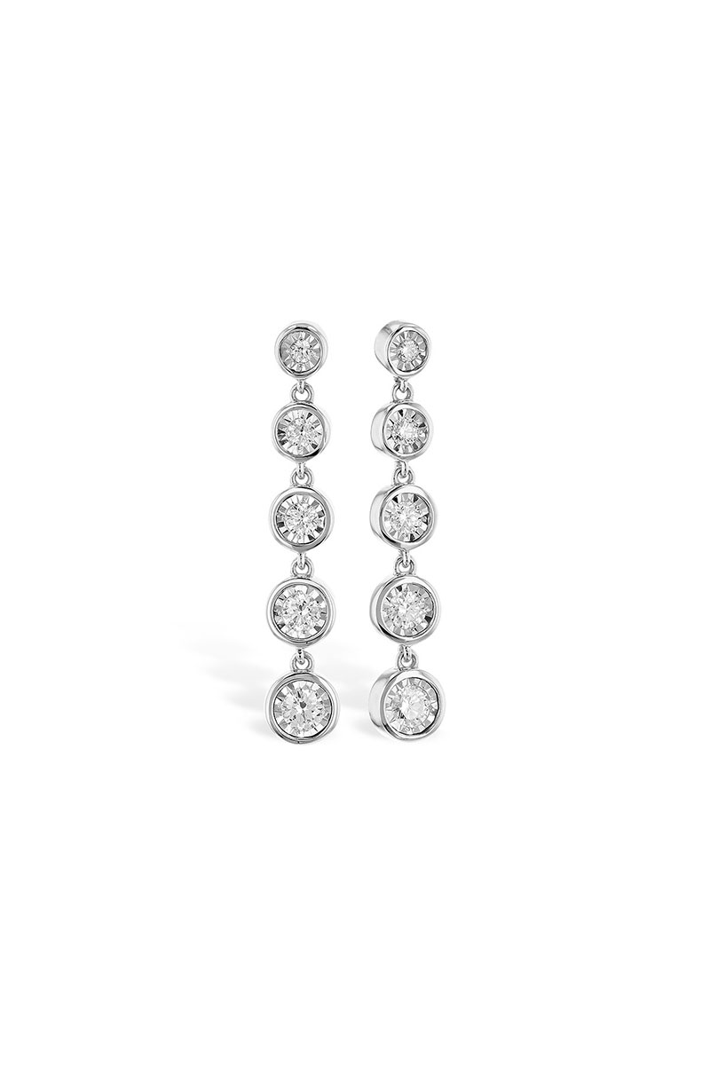 5 Stone Dangle Diamond Earring