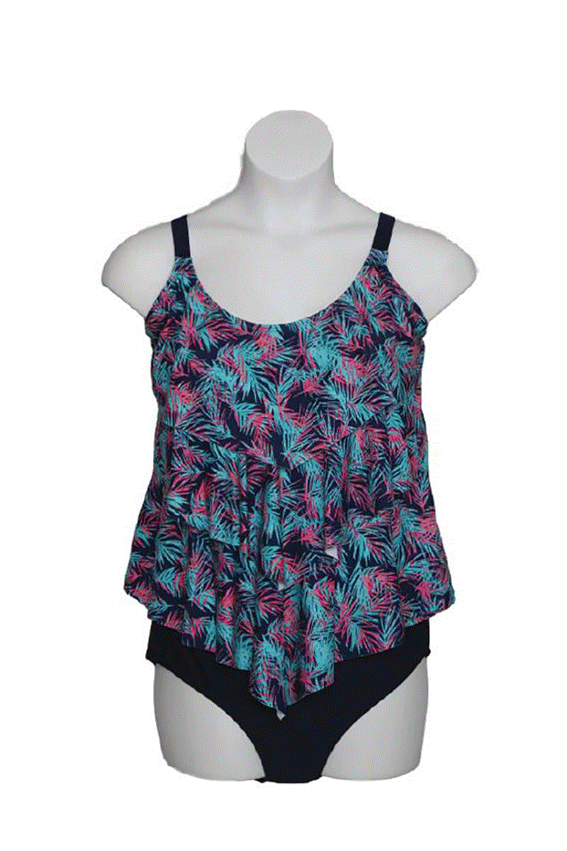 Plus Size 3 Tier Ruffle Tankini