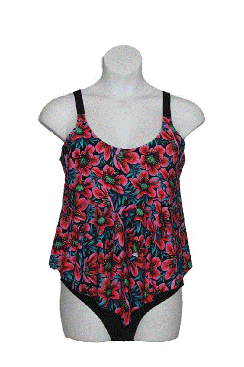 Plus Size 3 Tier Ruffle Tankini