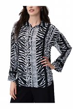 Animal Print Button-Up Blouse