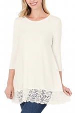 3/4 Sleeve Lace Bottom Top