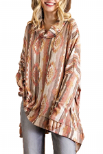 Ribbed Textured Aztec Tunic
