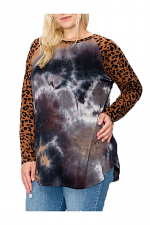 Plus Sized Leopard Print Tunic Top