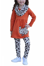 Girls Turkey Applique Tunic w/ Cheetah Leggings